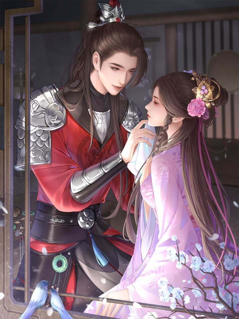 红衣将军与宫廷少女的剧情场景